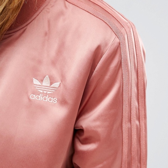 Adidas rose gold satin trefoil bomber jacket in Size Small - Picture 7 of 7